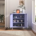 thumbnail image 2 of Accent Cabinet Locker, Square Storage Cabinet 36 Inch High, Freestanding Metal Storage Cabinet with 2 Doors and 2 Adjustable Shelves, Multifunctional Cabinet for Home, Hallway and Office Purple, 2 of 6
