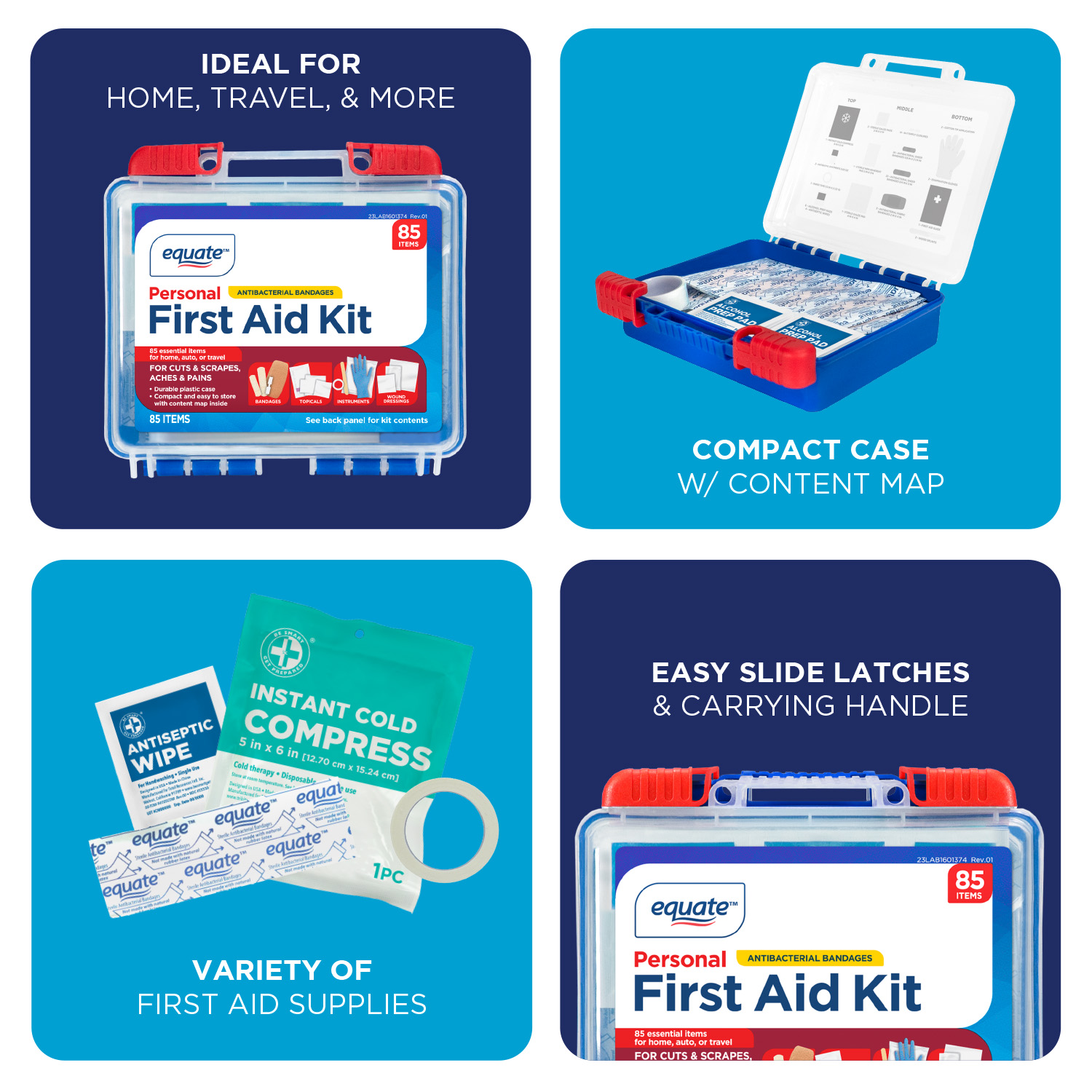 Equate On-The-Go First Aid Kit, 85 Pieces photo 5