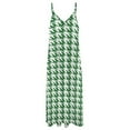thumbnail image 6 of Aesthetic Emerald Green And White Ripple Sleeveless Suspender Dress Summer Fashion Casual Long Dress, 6 of 9