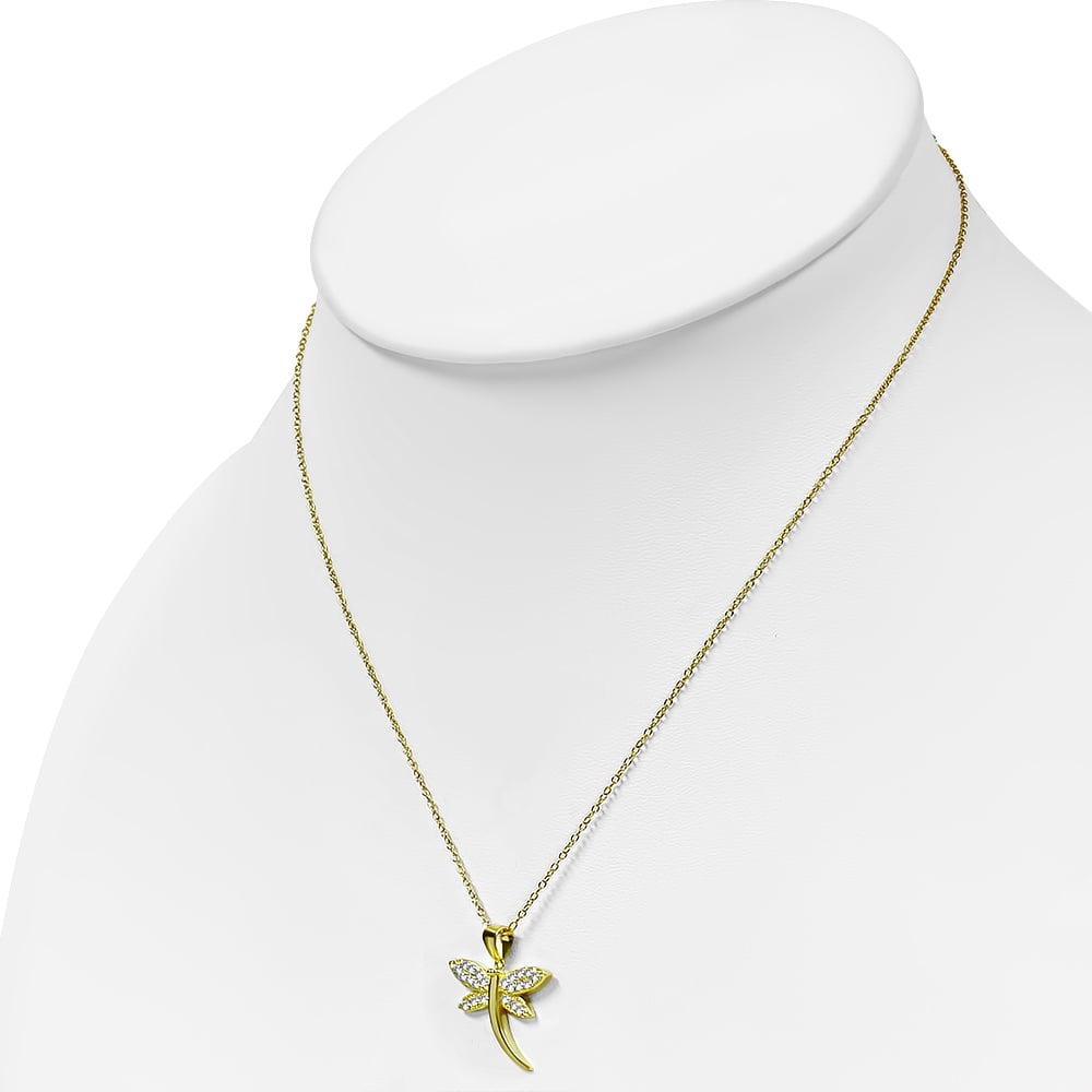 925 Sterling Silver Butterfly Dragonfly Pendant Necklace