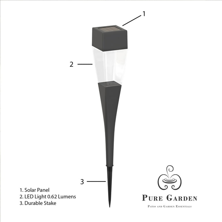 Solar Powered Lights (Set of 8)- LED Outdoor Stake Spotlight Fixture for Gardens, Pathways, and Patios by Pure Garden Solar Powered Lights (Set of 8)- LED Outdoor Stake Spotlight Fixture for Gardens, Pathways, and Patios by Pure Garden