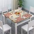 thumbnail image 3 of Pioneer Flower Floral Print Pattern Square Fitted Tablecloth with Elastic Edge,Square Table Cover,Washable Elastic Table Cover for Home Kitchen Party Decor 34"x34", 3 of 6