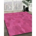 thumbnail image 3 of Ahgly Company Machine Washable Indoor Rectangle Transitional Neon Pink Area Rugs, 5' x 7', 3 of 7