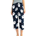 thumbnail image 5 of Frostluinai Womens Soft Capri Pajama Pants Halloween Graphic Elastic Waistband Sleepwear Bottoms with Pocket S-XXXL, 5 of 6