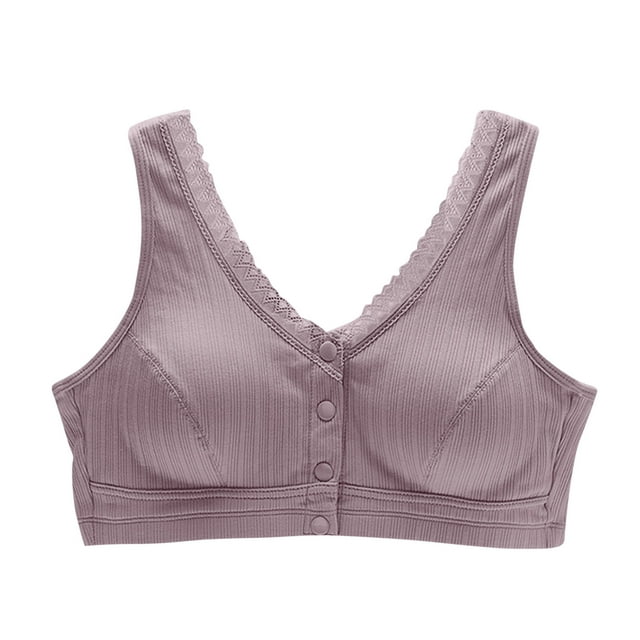 Yanlir Women's Solid Color Invisible Backless Bra Smoothing Seamless Push-Up with Beautiful U-Shaped Back for All-Day Wear(Purple#4,3XL)