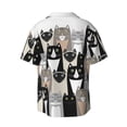 thumbnail image 2 of KLL Colors Cats Print Men's Shirt Short Sleeve Button Down Summer Cuba Beach Shirts- Medium, 2 of 7