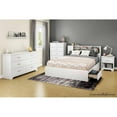 thumbnail image 3 of South Shore Fusion Wood Full Queen Bookcase Headboard in White, 3 of 5