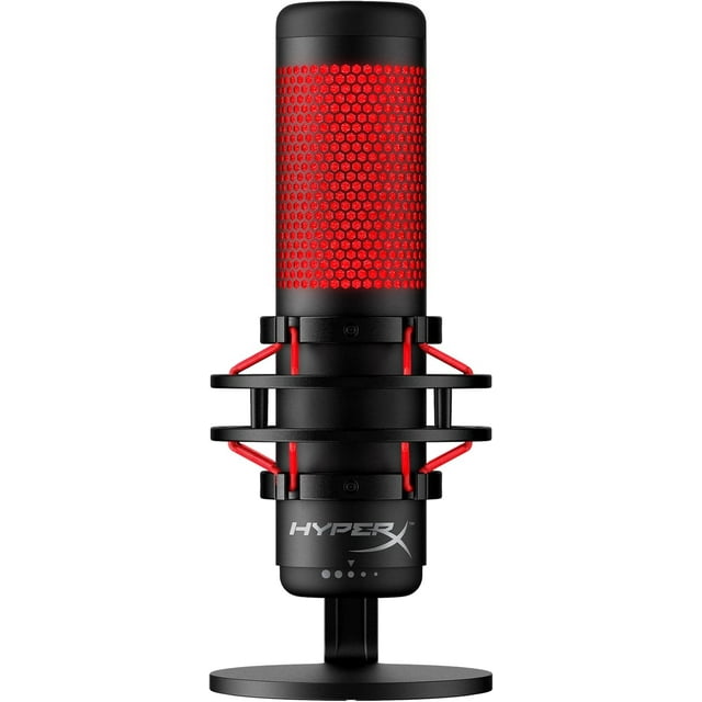 Refurbished (Good) HyperX QuadCast Wired Multi-Pattern Electret Condenser Microphone - HX-MICQC-BK (4P5P6AA)