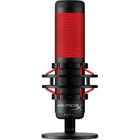 Refurbished (Good) HyperX QuadCast Wired Multi-Pattern Electret Condenser Microphone - HX-MICQC-BK (4P5P6AA)