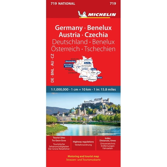 Michelin germany, benelux, austria, czech republic road and tourist map - folded map: 9782067170919