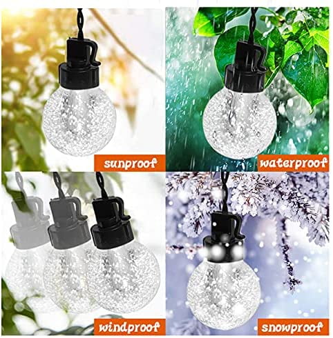 Bibana35 FT Globe String Lights Outdoor Commercial Grade Light with 20 G50 Shatterproof LED Bulbs Waterproof Extendable for Indoor Outdoor Wedding Garden Party Christmas Trees Decoration (Multicolour)