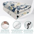thumbnail image 4 of Twin XL Quilt Set 68''x98'', Navy Blue Eucalyptus Lightweight Summer Bedspread Coverlet Set with 2 Pillow Shams, Farmhouse Weeping Leaves Linen Breathable All Season Quilt Bedding for Dorm/Guest Room, 4 of 9