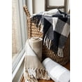 thumbnail image 4 of Elrene Home Fashions Farmhouse Living Buffalo Check Cozy Fringe Blanket Throw for Couch Sofa Bed Everyday 50 x60 Single Black, 4 of 5