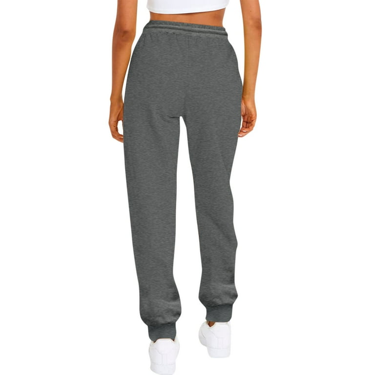 Susanny Womens Sweatpants Cinched Leg High Waisted Elastic Waist with  Pockets Drawstring Straight Leg Sweat Pants Long Cute Jogger Pants Cotton  Trendy