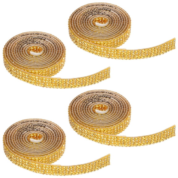 TABLZONE Sparkling Decorative Ribbons Golden Adhesive Trim for Clothing Embellishment