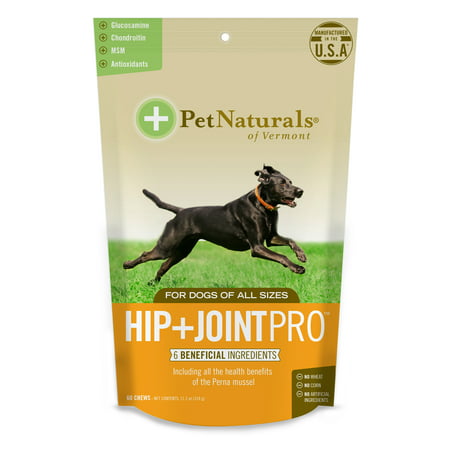 Pet Naturals of Vermont Hip + Joint PRO, Daily Hip and Joint Supplement for Large Dogs, 60 Bite-Sized