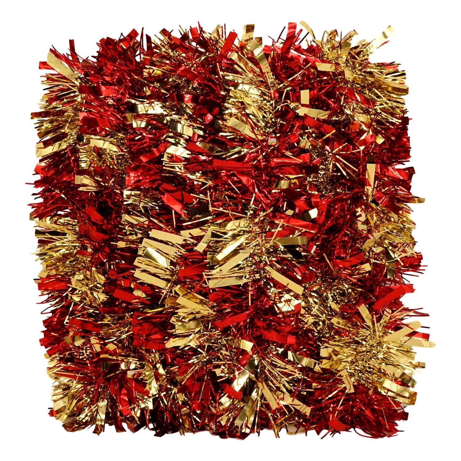 Red, 2 Pack, 15 ft ea Holiday Streamers Christmas Tinsel Garland Metallic 