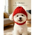 thumbnail image 6 of Red Wool Knit Dog Beanie with Ear Flaps - Warm Winter Hat, Flexible Fit That Stays Put for Small and Medium Breeds, 6 of 7