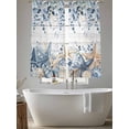 thumbnail image 5 of Blue Eucalyptus Coastal Sheer Curtains 63 Inch Length 2 Panels Set Window Treatments, Beach Starfish Shell Nautical Retro Rod Pocket Semi Curtains for Living Room/Bedroom/Kitchen Décor, 104"W x 63"L, 5 of 7