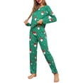 thumbnail image 1 of Diconna Ensemble de Pyjama de Noël pour Femmes 2 Pcs Chemise à Manches Longues Col Rond et Pantalon Taille Élastique Ensemble de Pyjama, 1 of 7