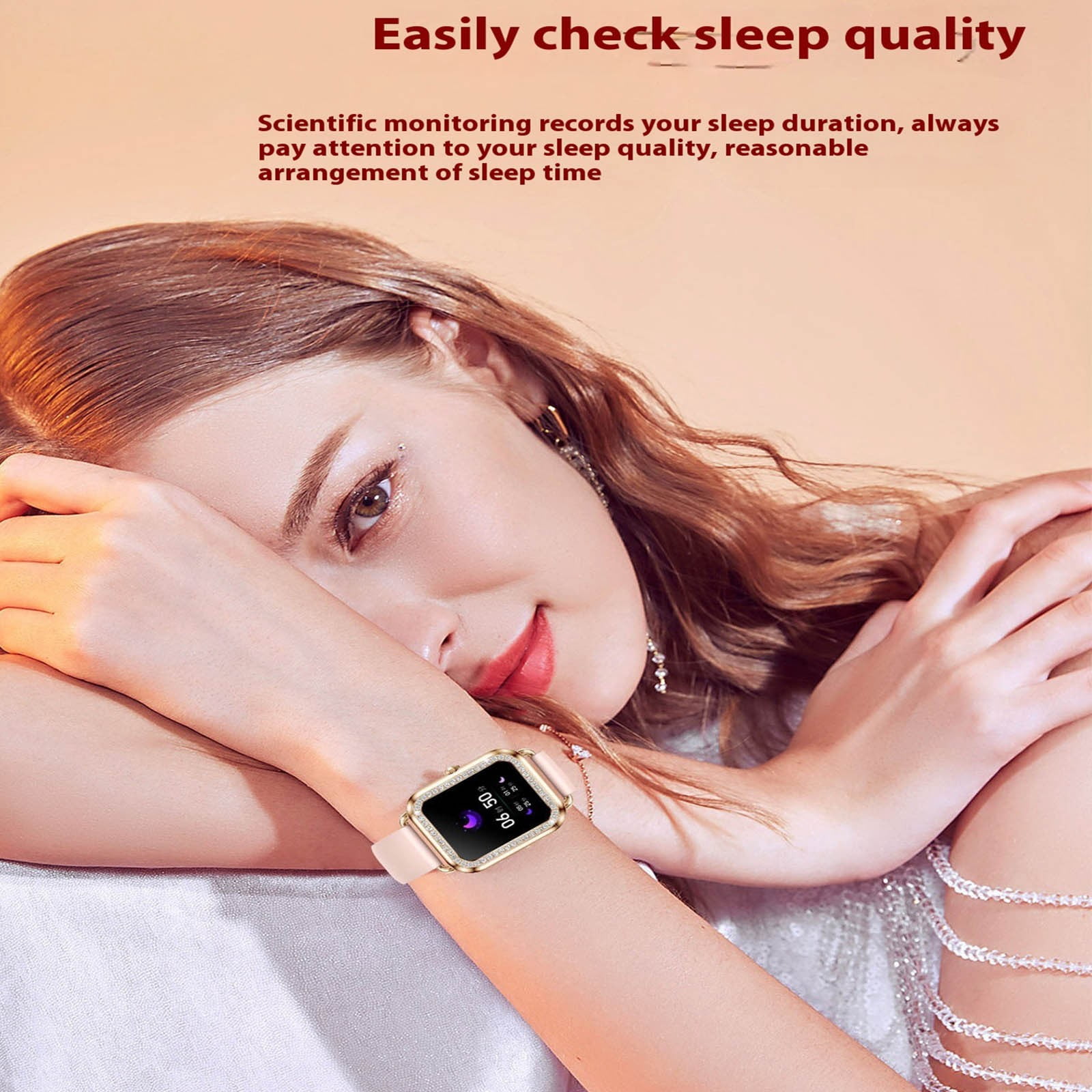 Smart Watch, Smart Watches for Men, Smart Watch 1.57 in Smart Watch for Android and IOS Phones IP68 Water Fitness Watch Voice Features for Women and Men, Smart Watches for Women(Gold A)