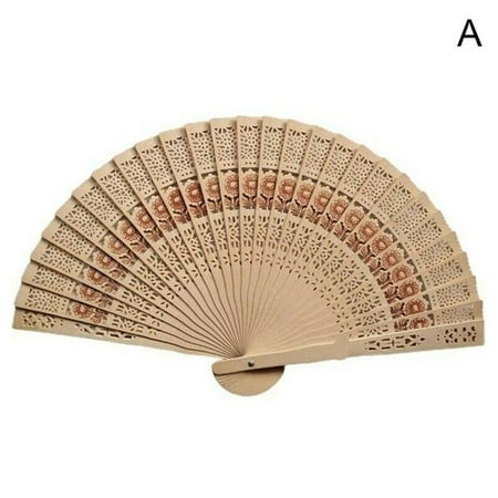 

Folding Bamboo Hand Held Fan Wooden Hand Fans Wedding Bag Favour Filler U5O3