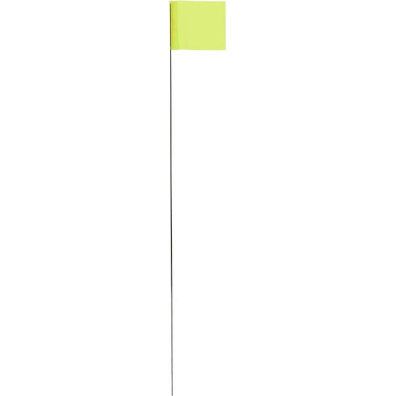 IRWIN Stake Flags Plastic Stake Flag - Glo Lime - 100 Pack, 2.5 x 3.5 x 21 In