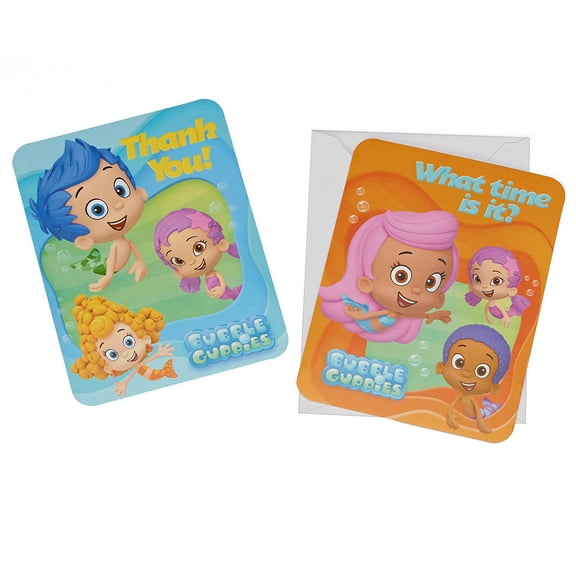 Bubble Guppies Party Invite and Thank You Combo Pack, 8ct