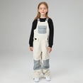 thumbnail image 4 of Kogui Snow Pants Kid Kids Snow Bibs Waterproof Insulated Ski Pants Adjustable Strap Snowboard Overalls Girls Winter Snow Suit with Pockets Size 7-8 (White,7-8 Years), 4 of 8