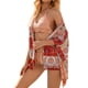 thumbnail image 2 of Blusa de mujer con estampado bohemio, cubierta corta para la playa, top de kimono a prueba de sol, rojo, XL Inevent AP001231-08, 2 of 7