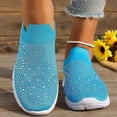 thumbnail image 6 of Womens Rhinestone Shoes Mesh Sparkling Glitter Slip On Sneaker Non Slip Running Walking Shoes Gym Sports Athletic Sneaker Lightweight Casual Fashion Sneakers, 39, 6 of 7