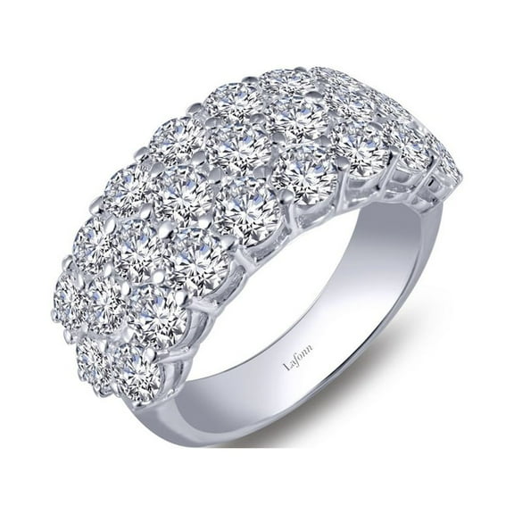 Lafonn Classic Sterling Silver Platinum Plated Lassire Simulated Diamond Ring (4.25 CTTW)