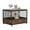 Rustic Brown, variant on Dextrus 43.3" Wooden Dog Crate Furniture with Wheels,Double-Doors Dog Kennel Indoor,End Table & Dog Cage Table - Rustic Brown