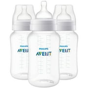 Philips Avent Anti-colic Baby Bottles, 1m+, 11 oz, Clear, 3 Pack, SCY106/03