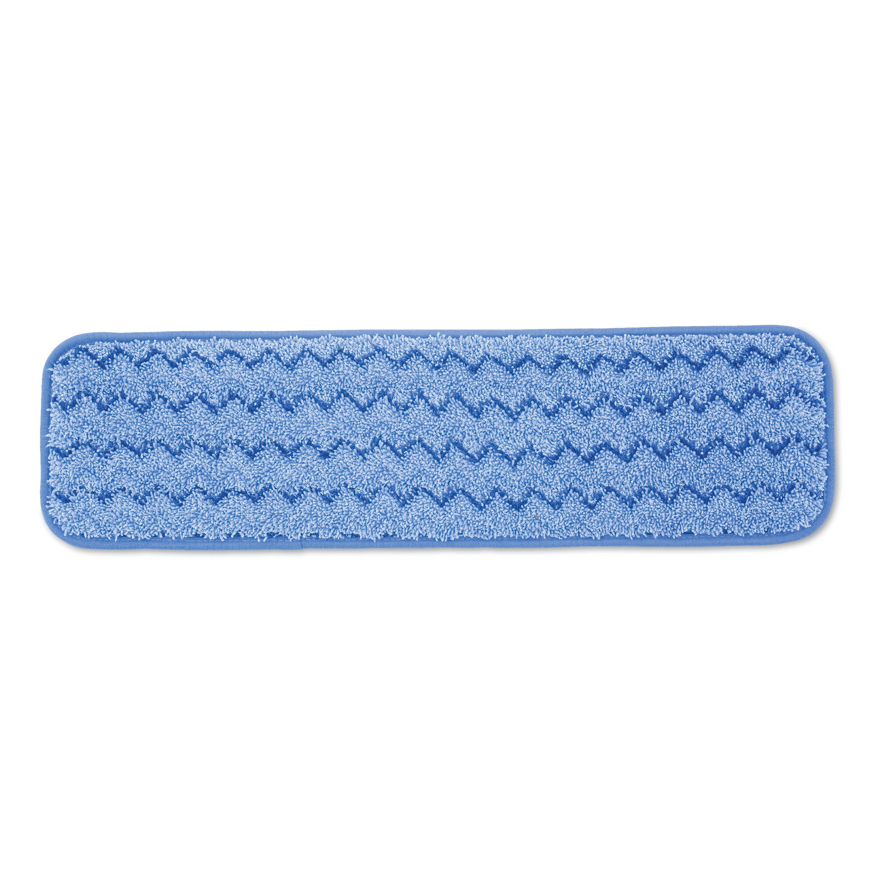 Rubbermaid Commercial Microfiber Wet Room Pad, Split Nylon/Polyester Blend, 18', Blue, 12/Carton -RCPQ41000BLU