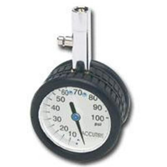 2 Inch Round Tire Gauge - White Face