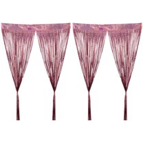 HEALEEP 2Pcs Tinsel Curtains with Rose Gold Fringe for Engagement and Anniversary Party