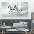 thumbnail image 1 of Running White Horses - Animal Canvas Art Print, 1 of 3
