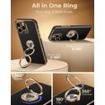 thumbnail image 3 of for Iphone 16 Pro Max Case with Stand, Phone Case with Double Ring Kickstand, Women Girls Bling Luxury Protective Case Heart for Iphone 16 Pro Max 6.9 Inch, Black, 3 of 6