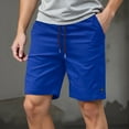 thumbnail image 2 of Mens Twill Casual Cargo Shorts Drawstring Elastic Waist Pockets Classic Work Shorts For Men, 2 of 6