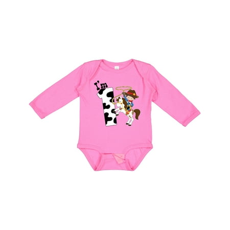 

Inktastic I m One-cowboy Riding Horse Birthday Gift Baby Boy Long Sleeve Bodysuit