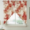 thumbnail image 2 of Red Ombre Swag Valances for Windows, Kitchen Window Curtains Over Sink, Gradient Abstract Art Vintage Window Treatment Curtains for Living Room/Bedroom Curtains 2 Panel Sets 36"x45", 2 of 8