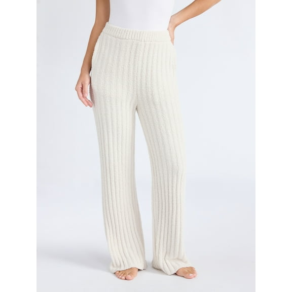 Joyspun Women's Sleepwear Ribbed Wide-Leg Pants, Sizes XS-3X