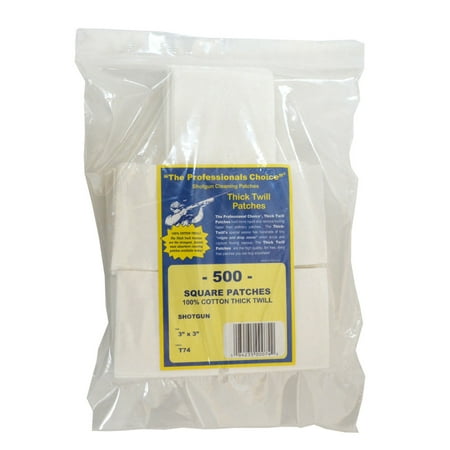 Shotgun Patch - The Professionals Choice Twill Square Cleaning Patches 12-16 GA Shotgun 500 pack