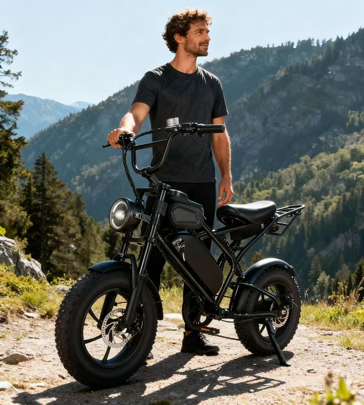 Smartravel e-bike dk400, Electric Bike for Adults,1200W Motor E-Mountain Bike 48V 15Ah, 16" Fat Tire, rear rack, cycling bag, UL2849
