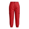 thumbnail image 5 of Hurxie Cargo Capri Pants for Women High Waisted Elastic Knit Waist Casual Capris Trousers Cropped Pants Red,S, 5 of 8