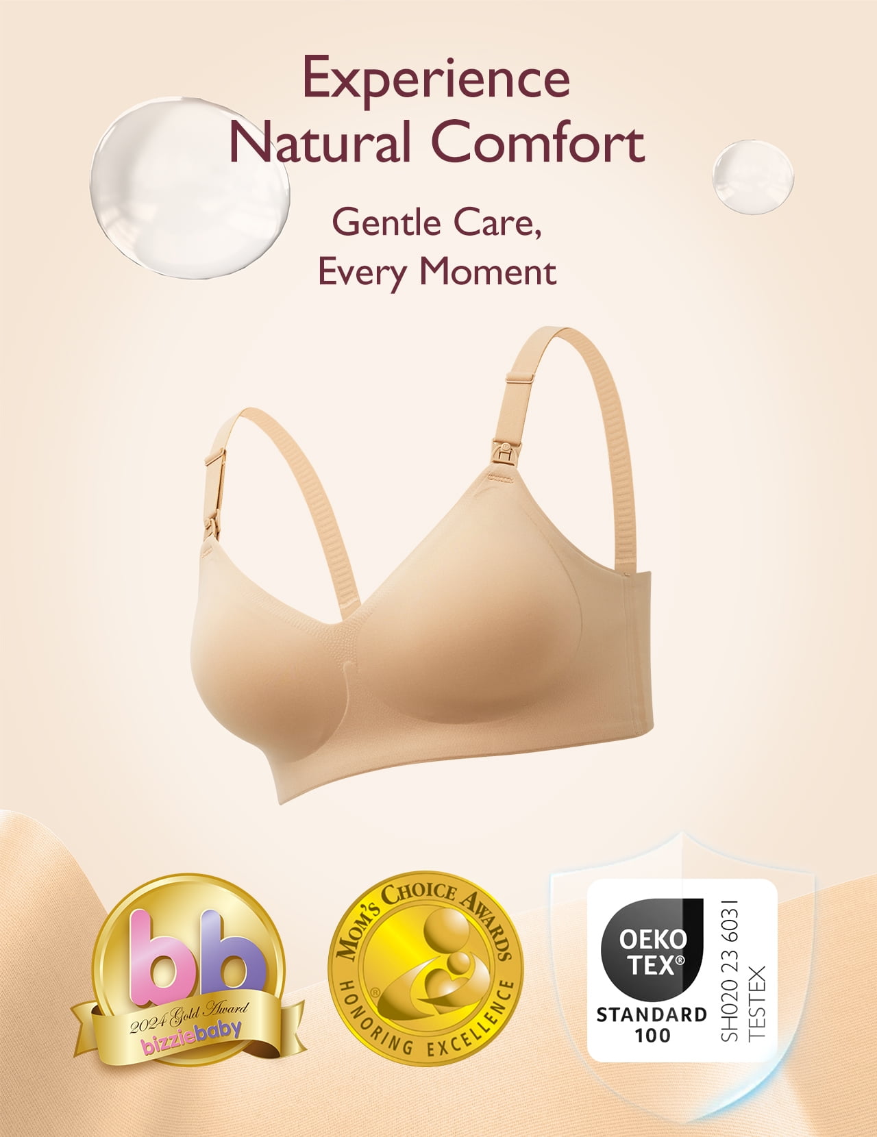 Momcozy Women's Maternity Seamless Ultra Comfort Hands-Free Pumping and Nursing Bra, Sizes S-3XL