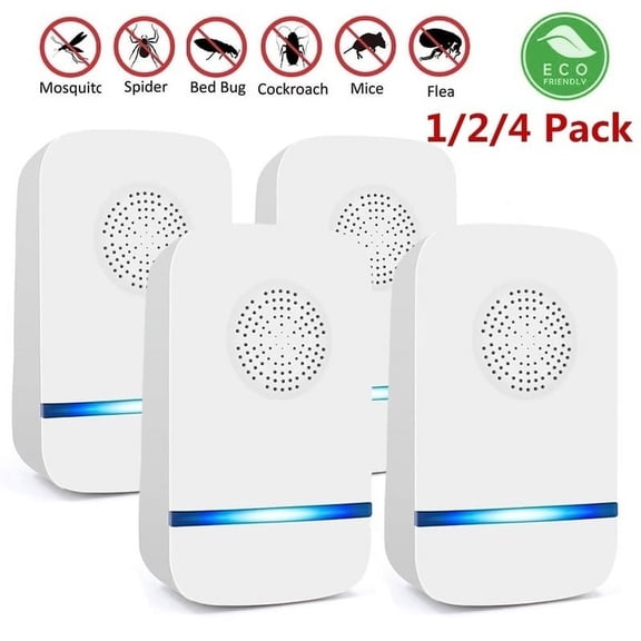 ZOUYUE 1/2/4PCS Ultrasonic Electronic Repeller Rat Mouse Mice Spider Insect Pest Repeller Deterrent