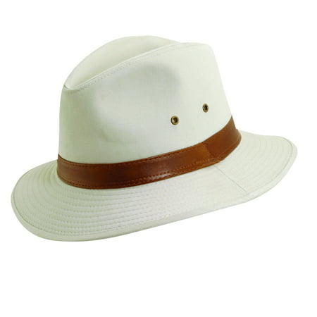 DPC Outdoor Design Size Medium Mens Washed Twill Rain Repellent UPF 50+ Safari Hat, Putty