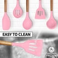 thumbnail image 5 of Zulay Non-Stick Silicone Utensils Set with Authentic Acacia Wood Handles - 5 Piece Silicone Cooking Utensils Set - Pink, 5 of 9